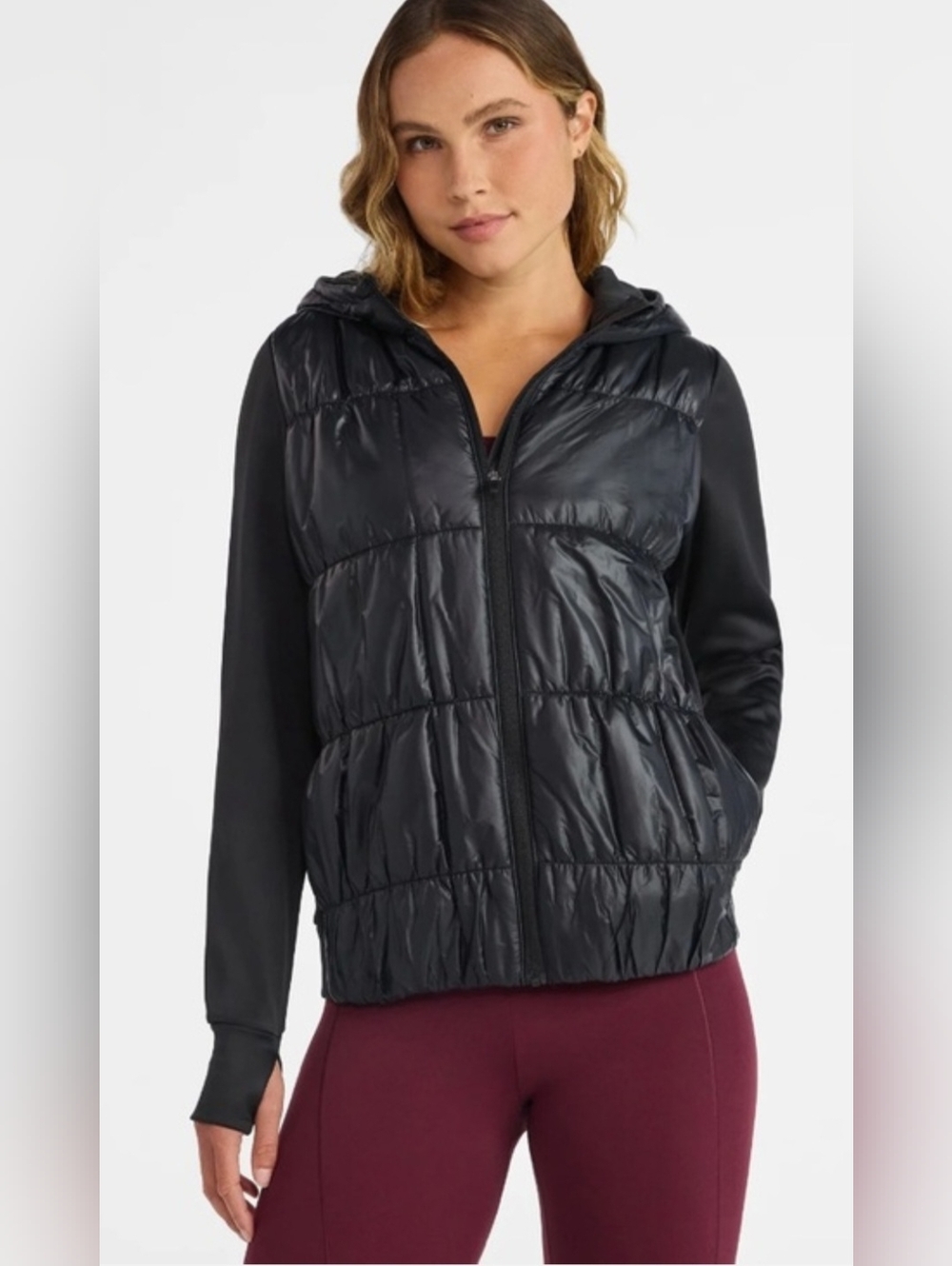 NWT Avavia Black Quilted Puffer Hoodie Jacket - Picture 2 of 6